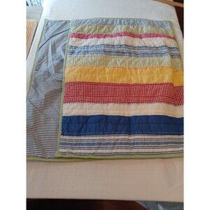 Pottery Barn Kids set/2 quilted cotton patchwork pillow shams unisex, standard